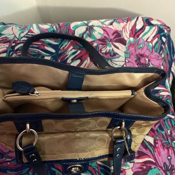 Coach F19043 Khaki/Navy Penelope Signature Satchel - Picture 9 of 10